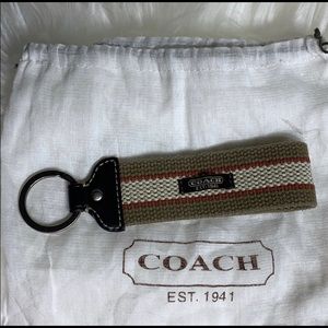 Coach fabric leather key chain men’s woman’s new!
